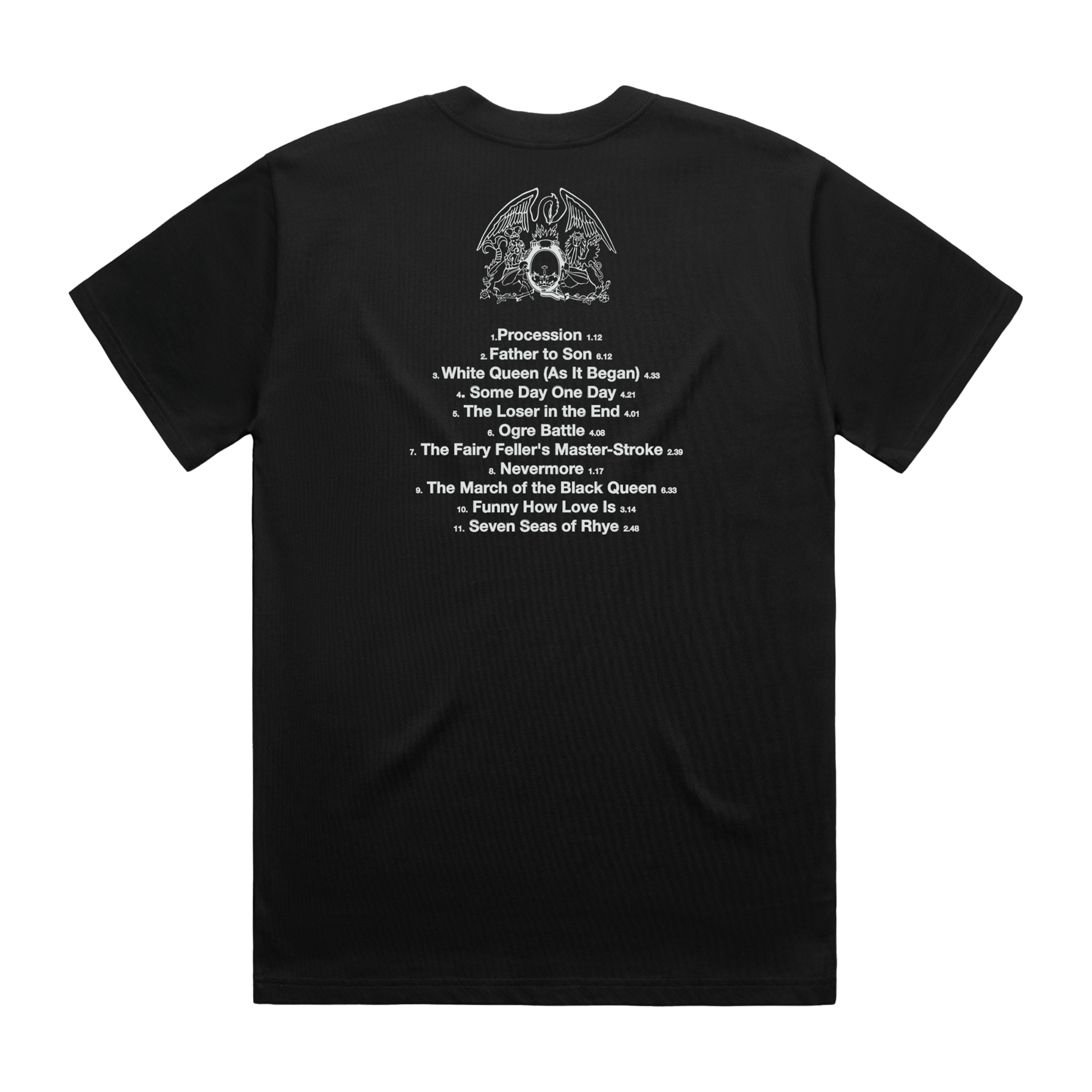 QUEEN II | Album Logo Tracklist Black T-Shirt