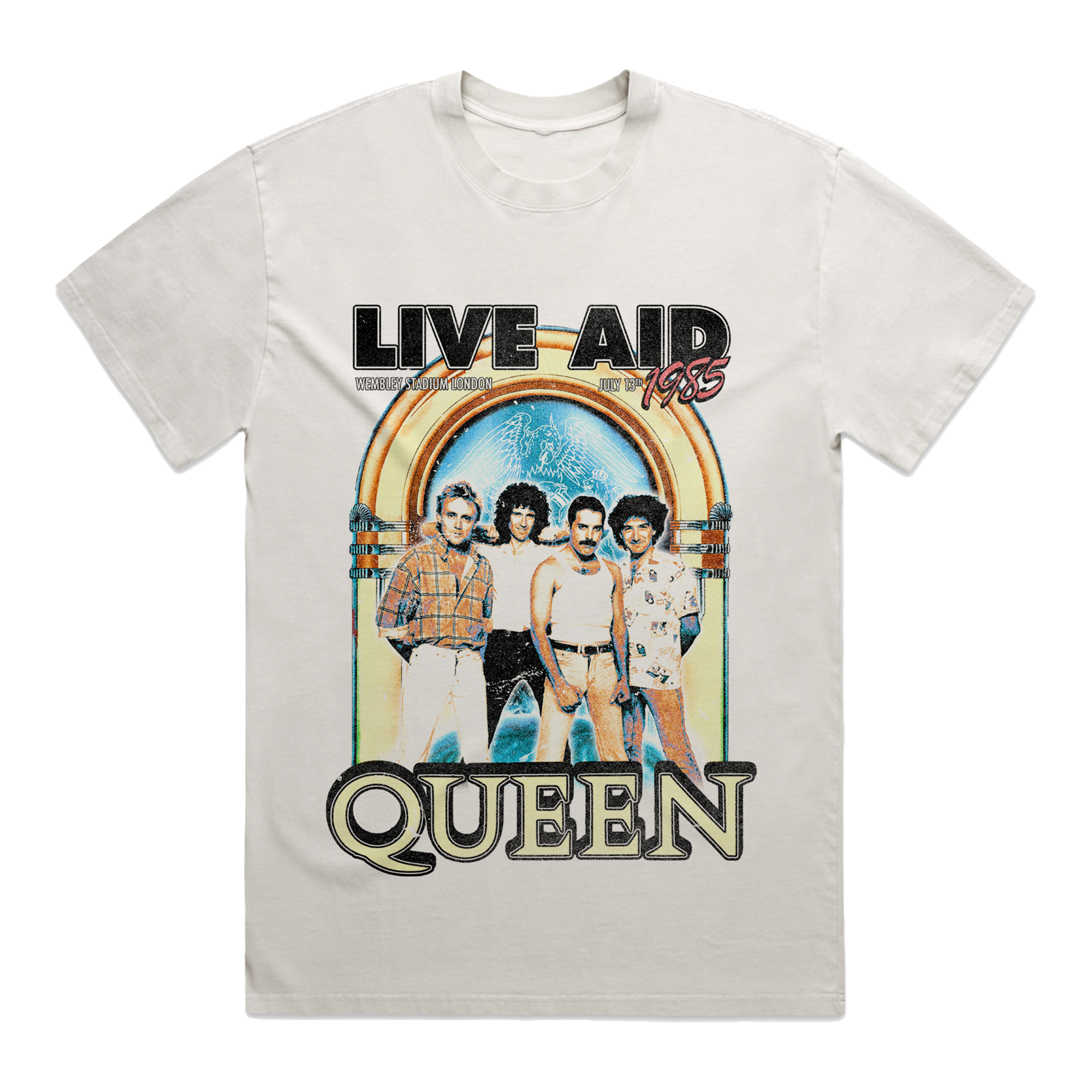 Queen at Live Aid | Vintage White T-Shirt
