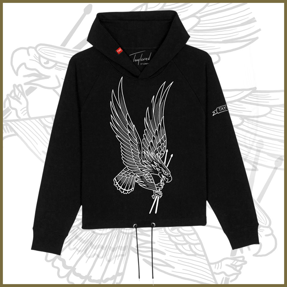 Freedom Eagle Cropped | Black Hoodie