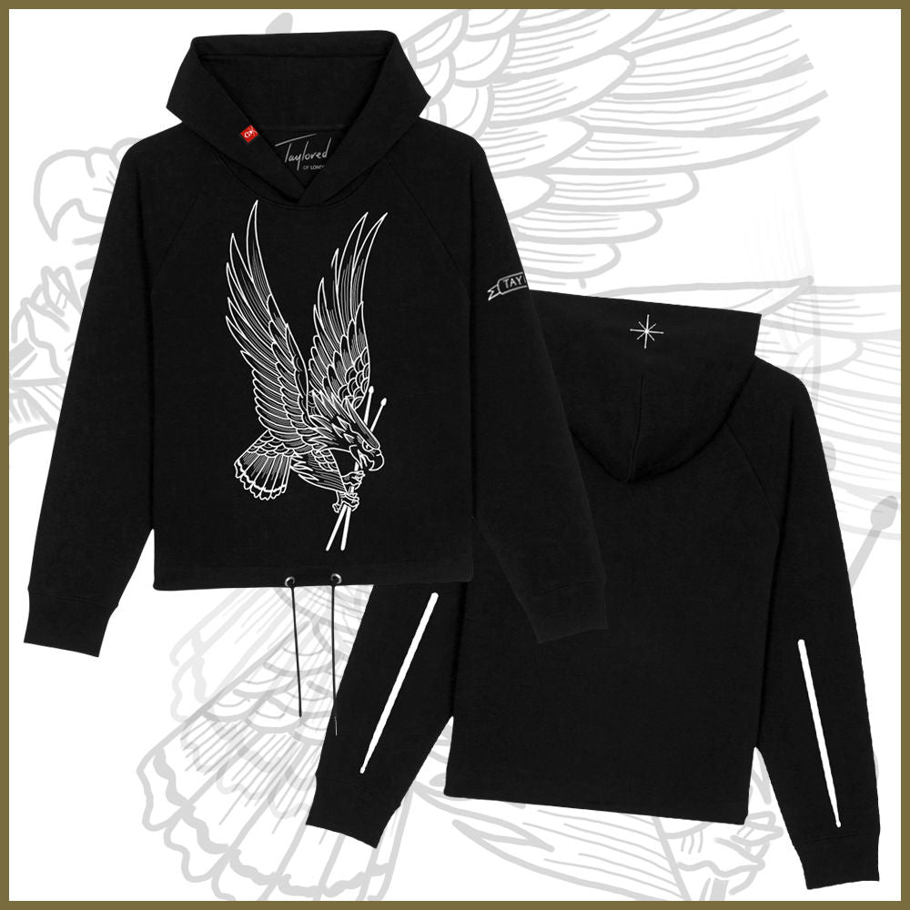 Freedom Eagle Cropped | Black Hoodie