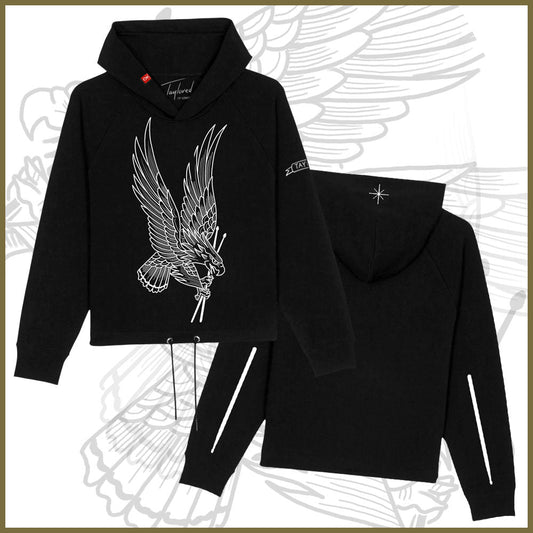 Freedom Eagle Cropped | Black Hoodie